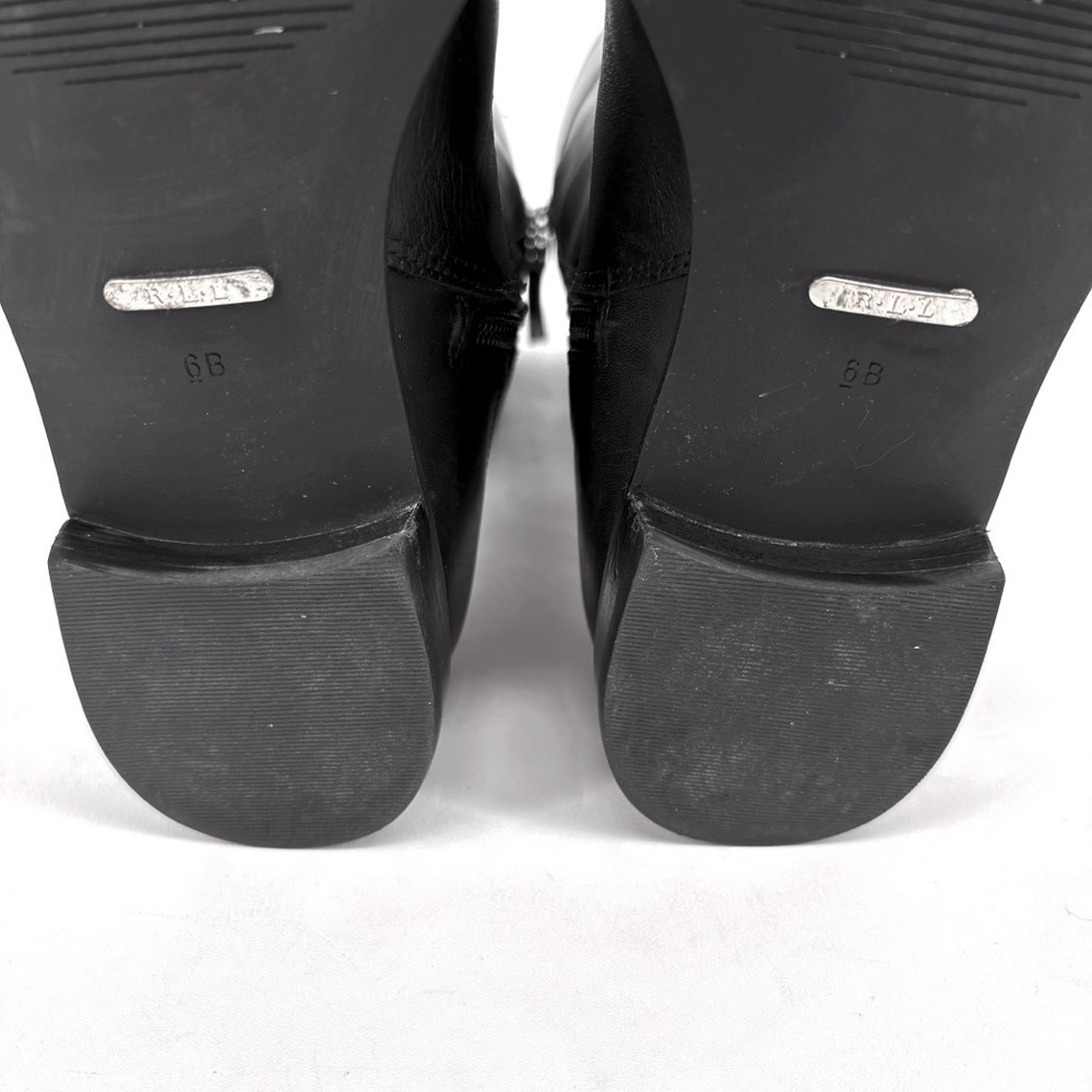 RALPH LAUREN Harlee Tall Black Leather Riding Boots Equestrian Knee High 6 - Picture 15 of 16